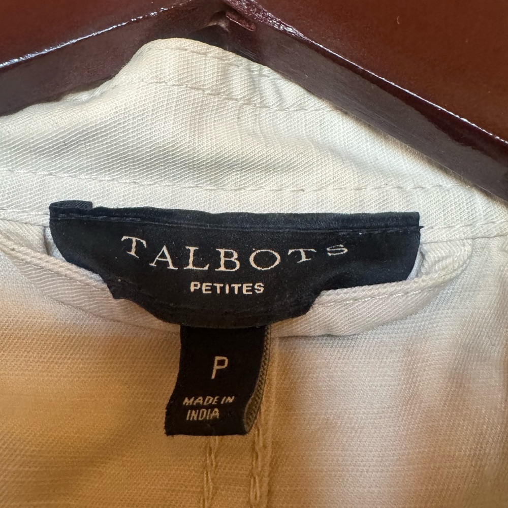 Talbots Cream Button-Up Utility Jacket - Picture 3 of 4